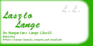 laszlo lange business card